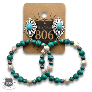 Western beaded circle earring