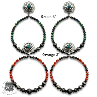 Western bead circle earring