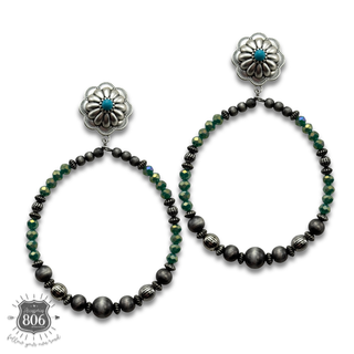Western bead circle earring