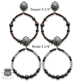 Western burnished bead circle earring