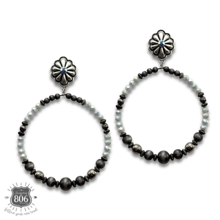 Western burnished bead circle earring