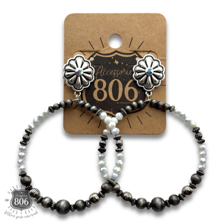 Western burnished bead circle earring