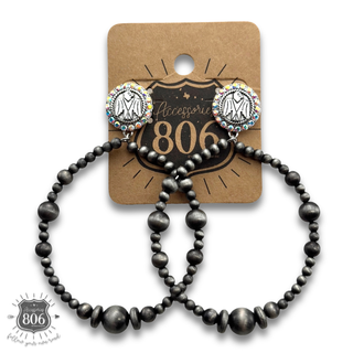 Thunderbird post beaded circle earring