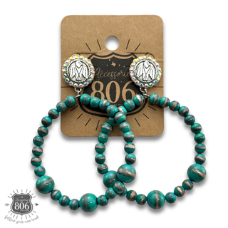 Thunderbird post beaded circle earring