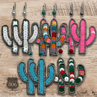 Sequin cactus earring