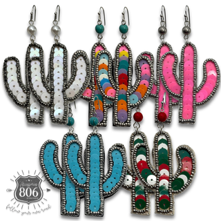 Sequin cactus earring