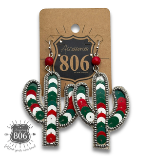 Sequin cactus earring
