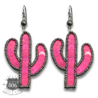 Sequin cactus earring
