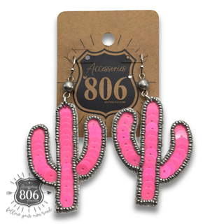 Sequin cactus earring