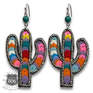 Sequin cactus earring