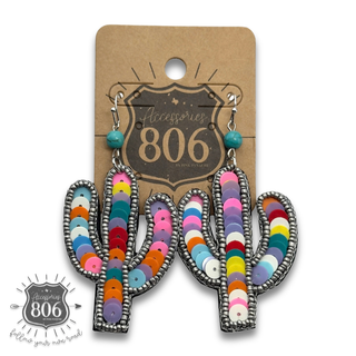 Sequin cactus earring