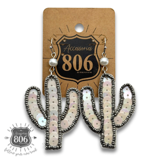 Sequin cactus earring
