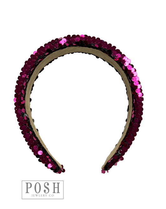Pink sequin headband, last call