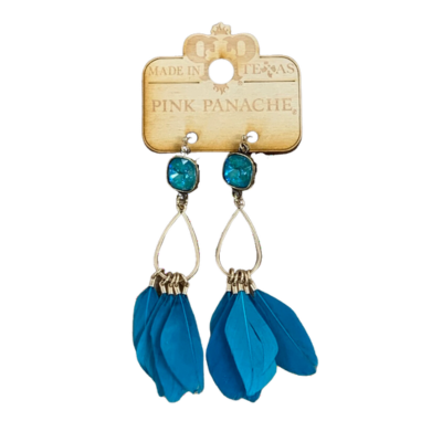 Feather fringe earring with Austrian crystal