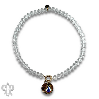 Clear crystal bead necklace with Austrian crystal