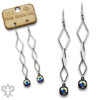 Silver diamond drop earring with Austrian crystal