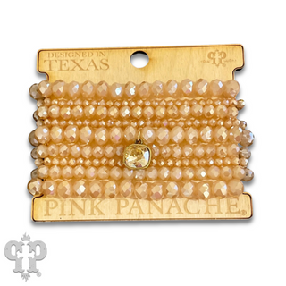 Nine strand faceted bead bracelet set with Austrian crystal