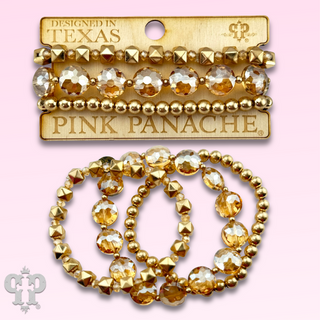 Gold and champagne bead bracelet