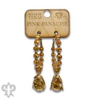 Bead hoop earring with teardrop charm