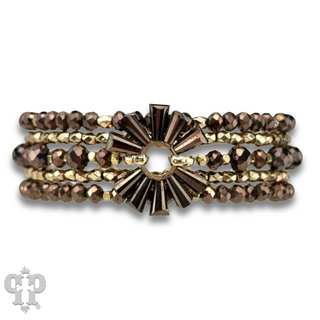 Bronze mixed bead bracelet set