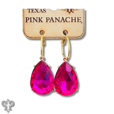 Large teardrop rhinestone charm earring