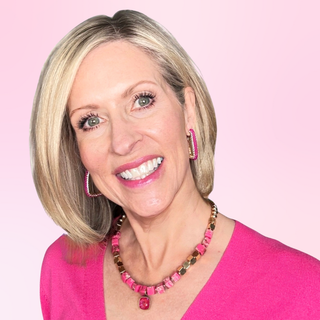 Fuchsia square bead necklace, Austrian crystal