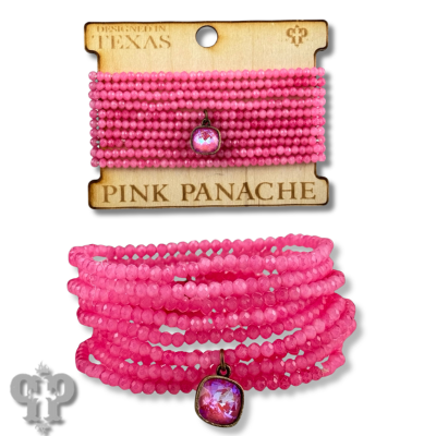 Fuchsia bracelet set, Austrian crystal