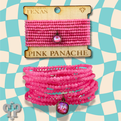 Fuchsia bracelet set, Austrian crystal