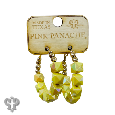 Iridescent acrylic bead hoop earring