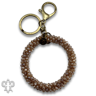 Beaded circle keychain charm