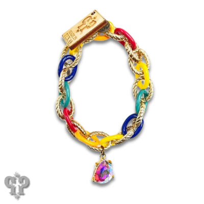 Multi-color chain link stretch bracelet, last call