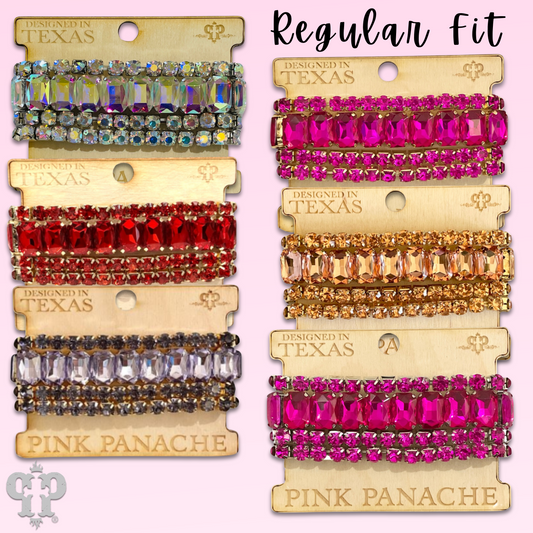 Four strand mixed rhinestone bracelet, two sizes