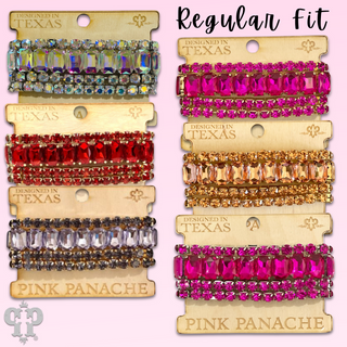 Four strand mixed rhinestone bracelet, two sizes