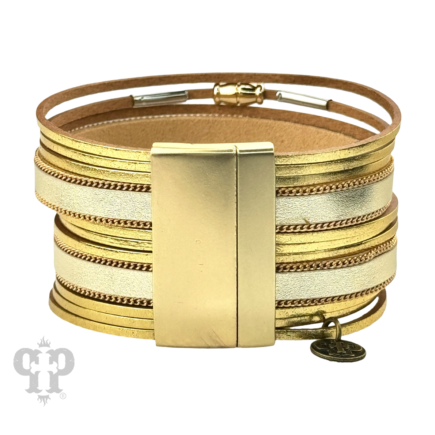 Gold magnetic cuff bracelet, last call