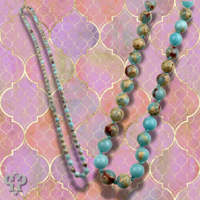 Blue mixed jasper knotted layering necklace, last call