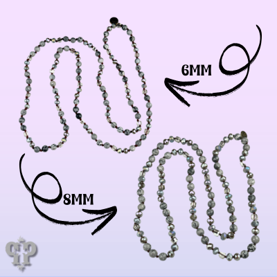 Gray mixed bead knotted layering necklace, last call