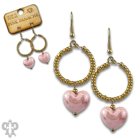 Iridescent heart charm earring, last call
