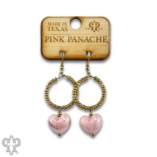 Iridescent heart charm earring