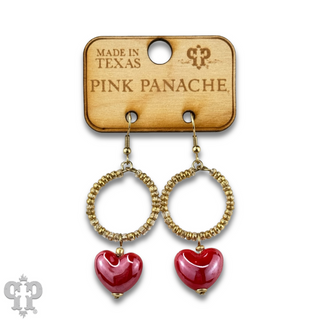 Iridescent heart charm earring