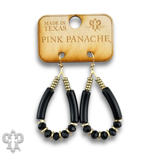 Bamboo tube and faceted bead earring, last call