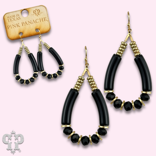 Bamboo tube and faceted bead earring, last call