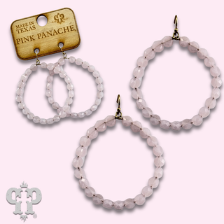 Faceted coin bead circle earring, last call