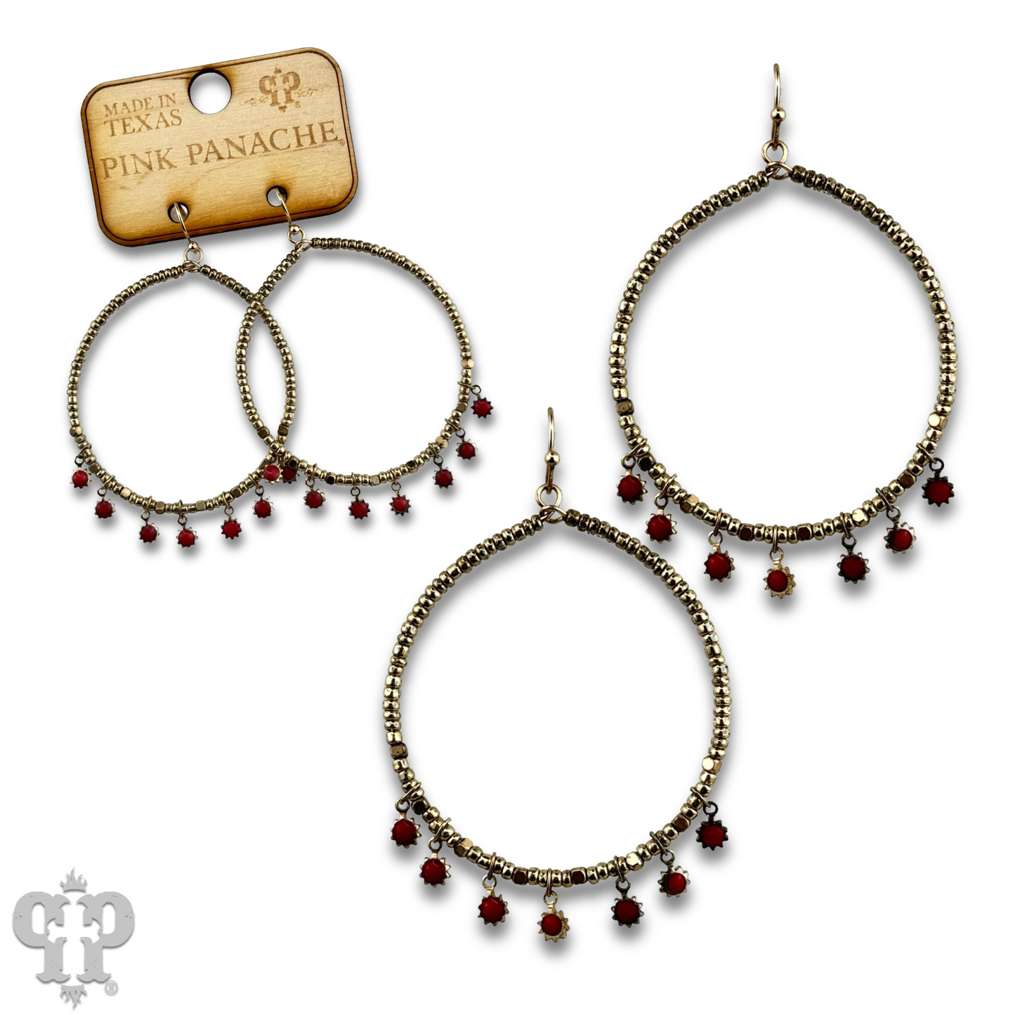 Gold seed bead with sunburst bead earring, last call