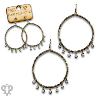 Gold seed bead with sunburst bead earring