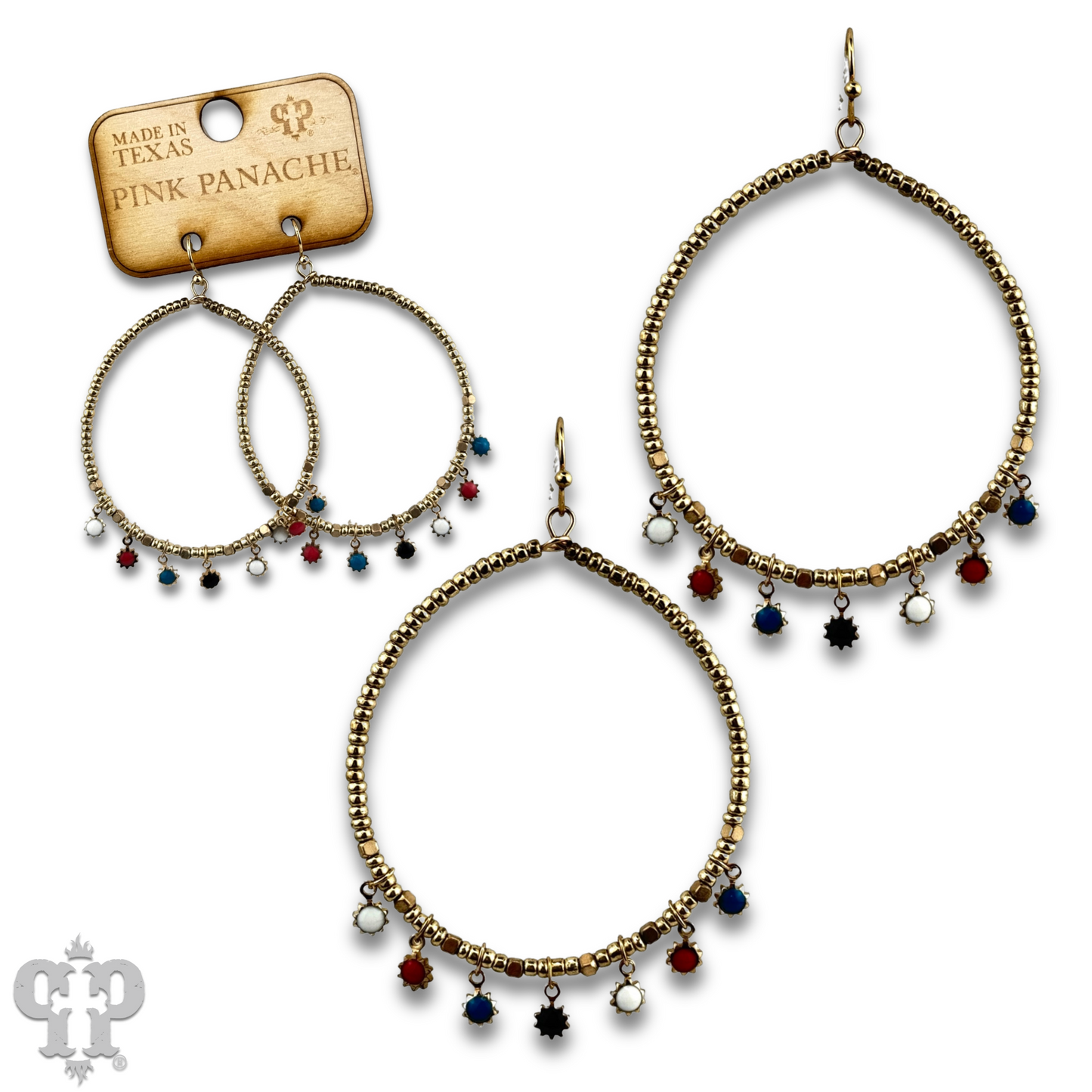 Gold seed bead with sunburst bead earring, last call