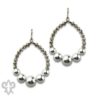 Acrylic pearl bead teardrop earring