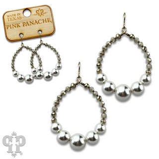 Acrylic pearl bead teardrop earring