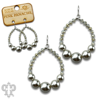 Acrylic pearl bead teardrop earring