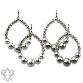 Acrylic pearl bead teardrop earring