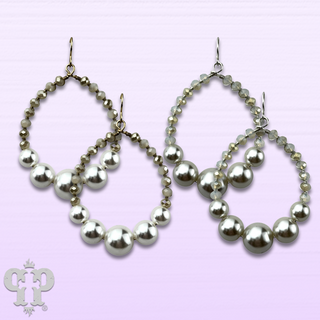 Acrylic pearl bead teardrop earring